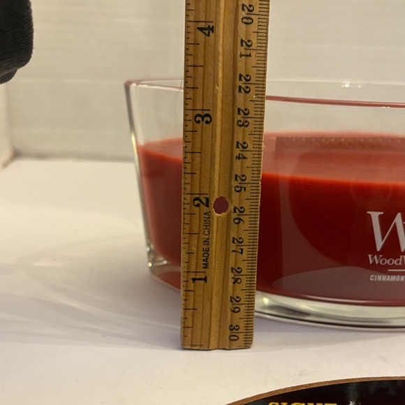 WoodWick Red Ellipse Candle with Wooden Lid - Picture 5 of 6